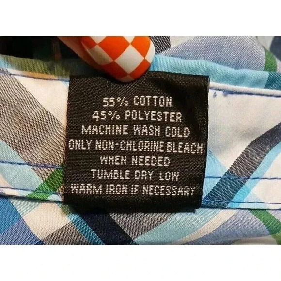 Southpole Men's Blue Plaid Button Down Short Sleeve Shirt Size XL - Picture 7 of 7